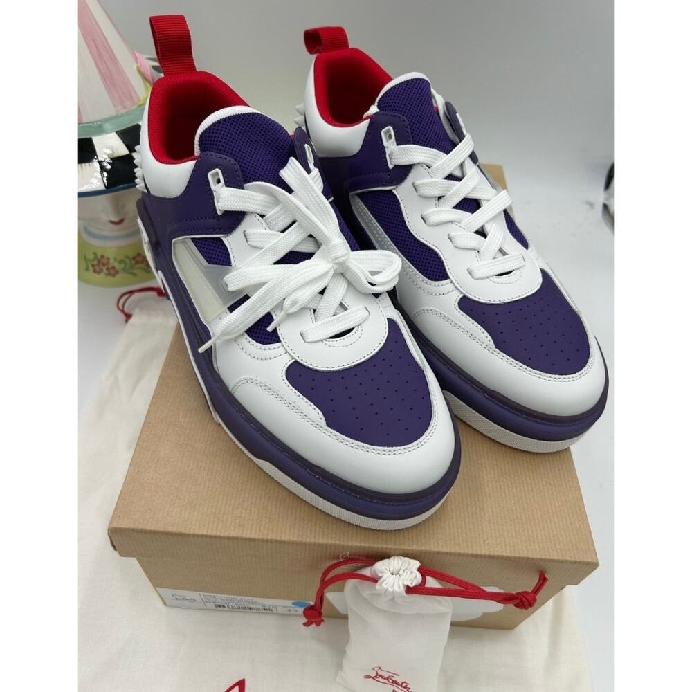 Men's Christian Louboutin ASTROLOUBI purple/white sneakers size 43 made in Italy